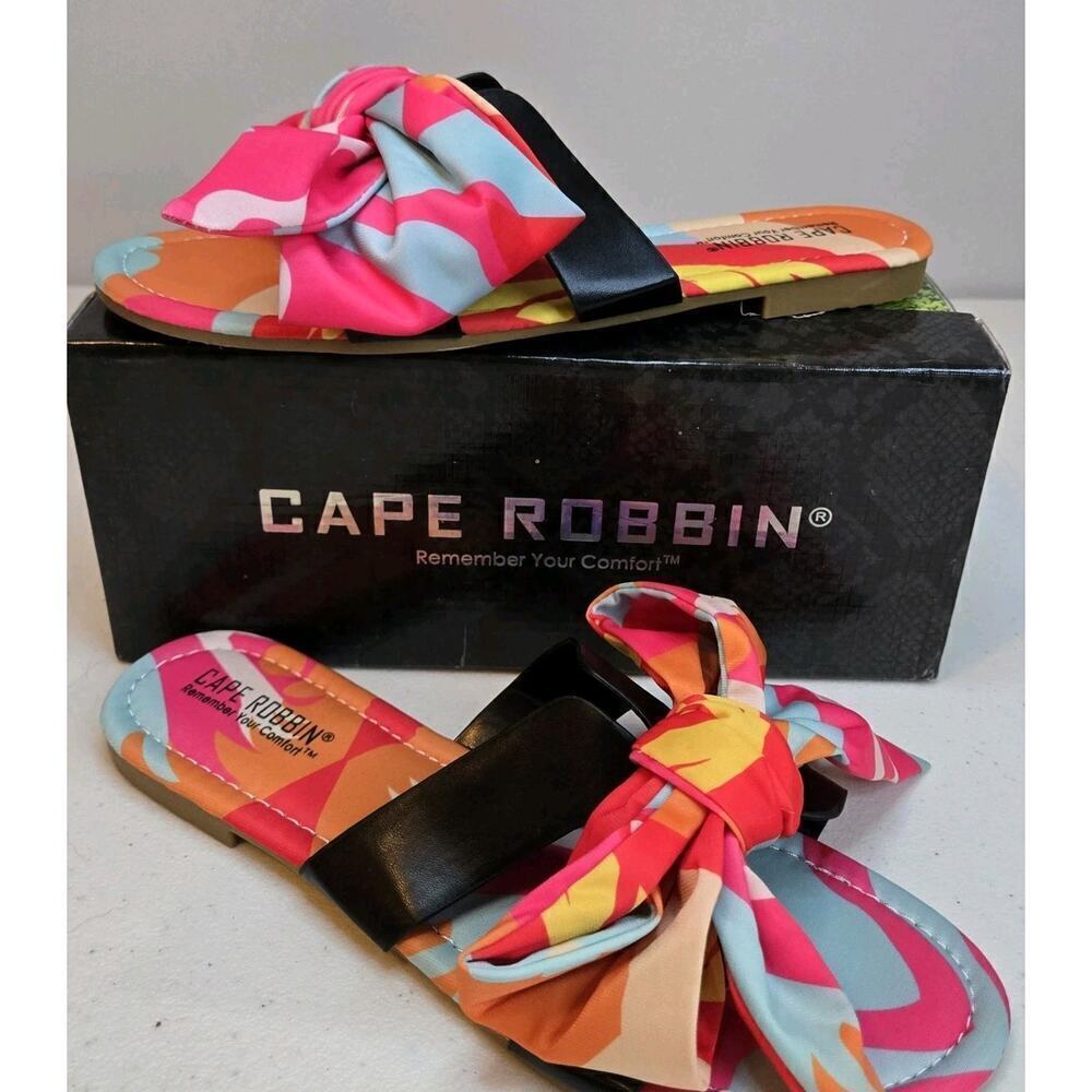 New Cape Robbin Enzio Flats Square Toe Slip-On On With Vibrant Bow RESORT sz 9